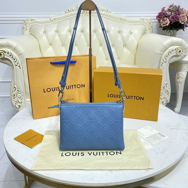 Louis vuitton original lambskin coussin BB bag M20574 blue