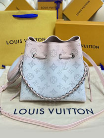 Louis vuitton original mahina leather bella bucket bag M59939 pink