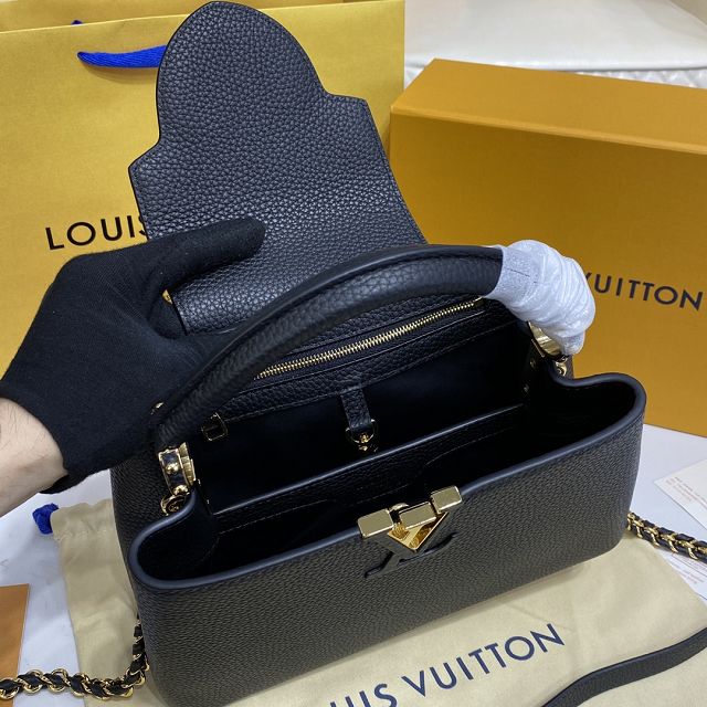 Louis vuitton original calfskin capucines BB handbag M59512 black