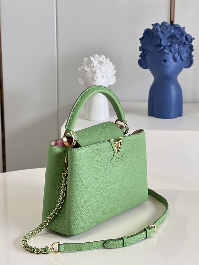 Louis vuitton original calfskin capucines BB handbag M59653 green