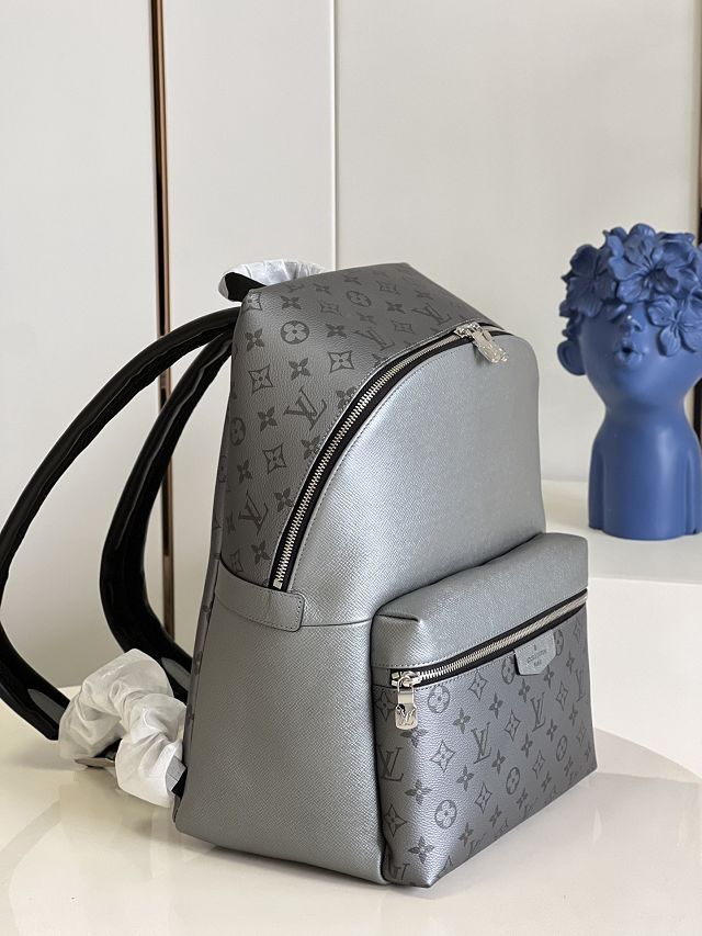 Louis vuitton original damier graphite discovery backpack M30835 silver