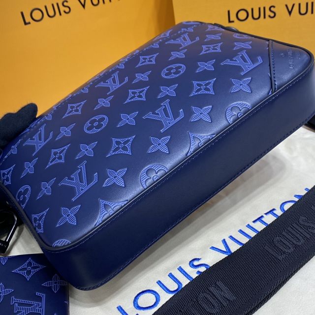 Louis vuitton original monogram calfskin messenger bag M45760 blue