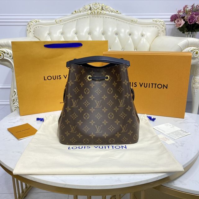 Louis vuitton original monogram canvas neonoe mm bag M43895 black