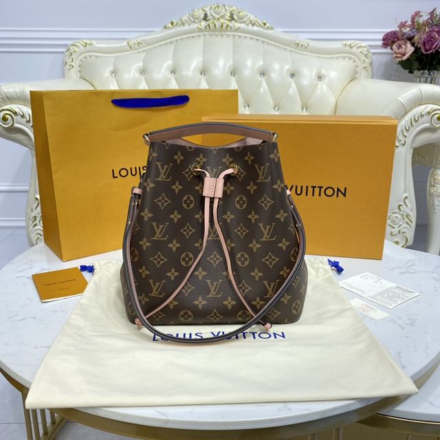 Louis vuitton original monogram canvas neonoe mm bag M43895 pink