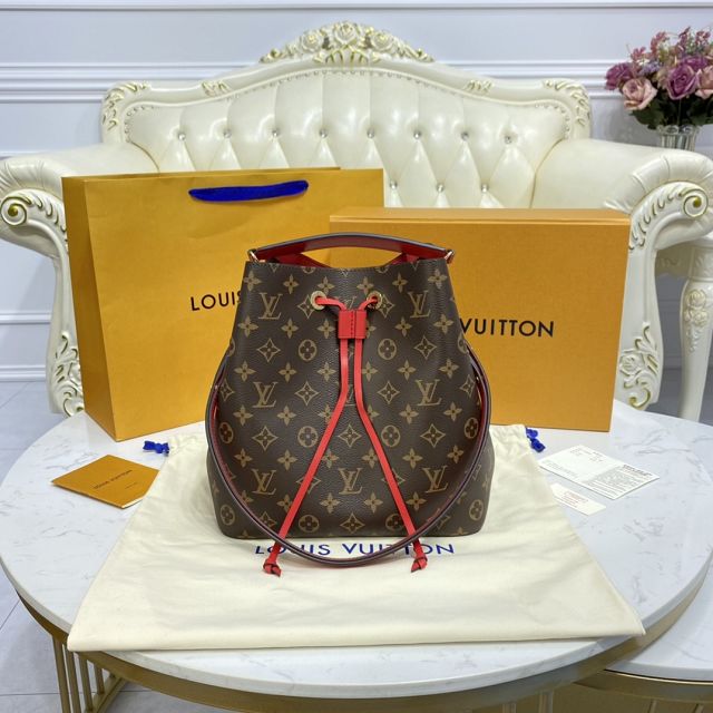 Louis vuitton original monogram canvas neonoe mm bag M43895 red