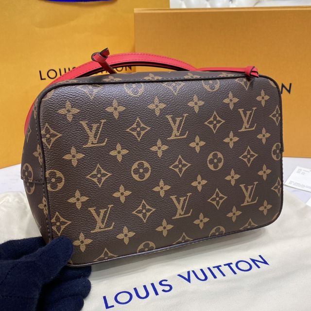 Louis vuitton original monogram canvas neonoe mm bag M43895 red