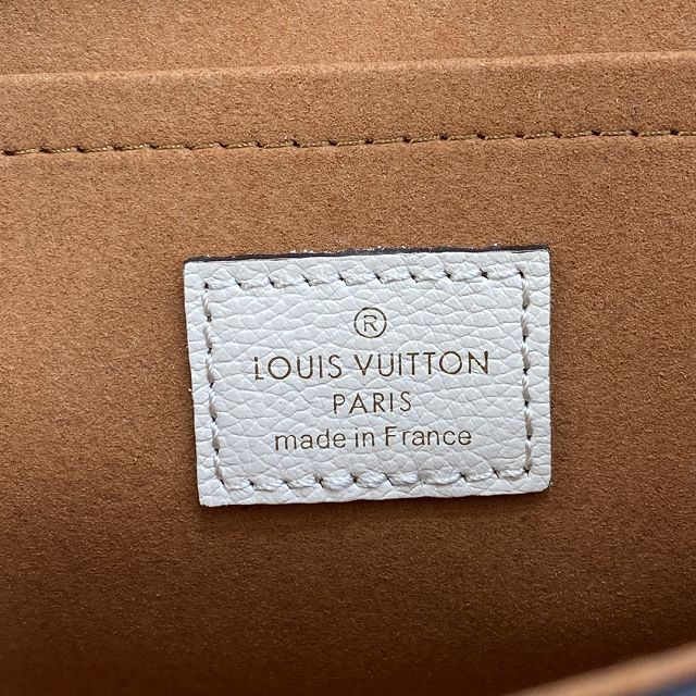 Louis vuitton original calfskin bucket bag M58555 white