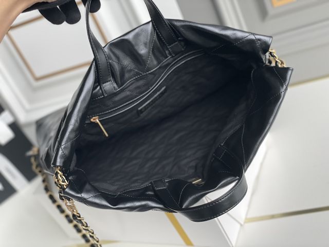 2022 CC original shiny calfskin 22 backpack AS3313 black