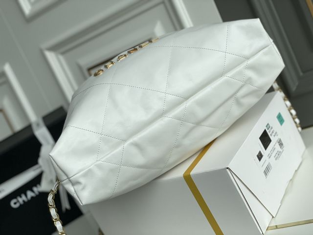 2022 CC original shiny calfskin 22 backpack AS3313 white