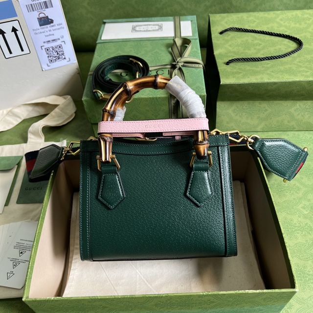 GG original calfskin diana mini tote bag 702732 green