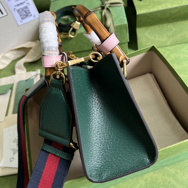 GG original calfskin diana mini tote bag 702732 green