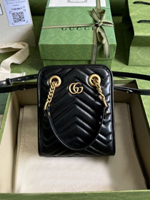 2022 GG original calfskin marmont mini bag 696123 black