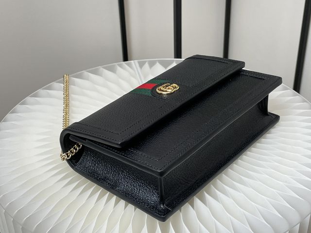 GG original calfskin chain wallet 523150 black