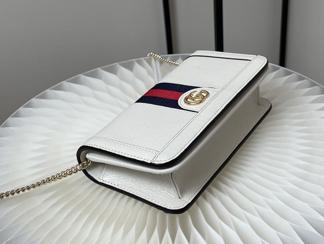 GG original calfskin chain wallet 523152 white