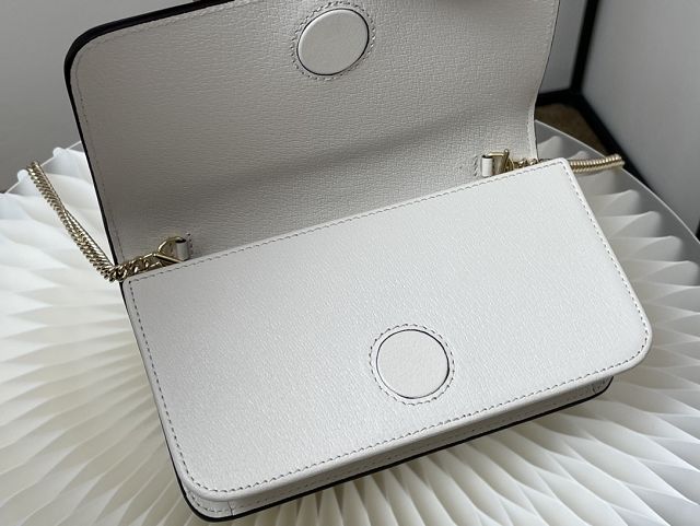 GG original calfskin chain wallet 523152 white