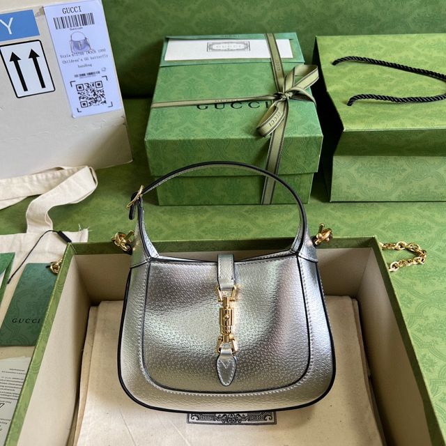 GG original calfskin jackie 1961 mini bag 675799 silver