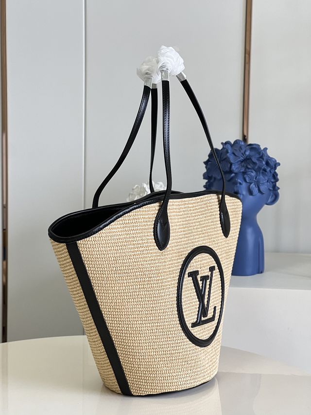 Louis vuitton raffia saint jacques beach bag M59808 black