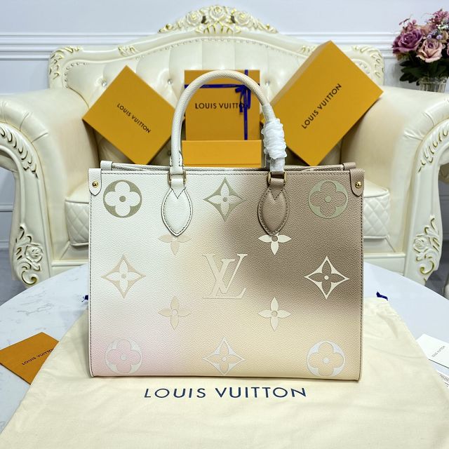 Louis vuitton original monogram onthego mm m20510 sunset khaki