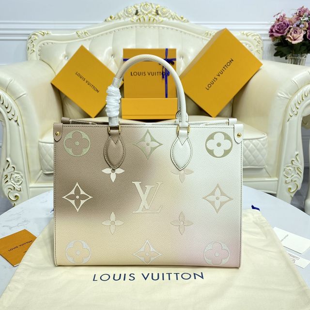 Louis vuitton original monogram onthego mm m20510 sunset khaki