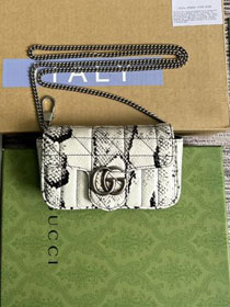 2022 GG original python calfskin marmont super mini bag 476433 white