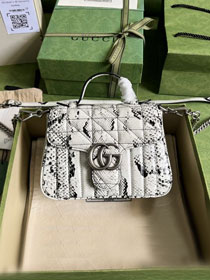 GG original python calfskin mini top handle bag 547260 white
