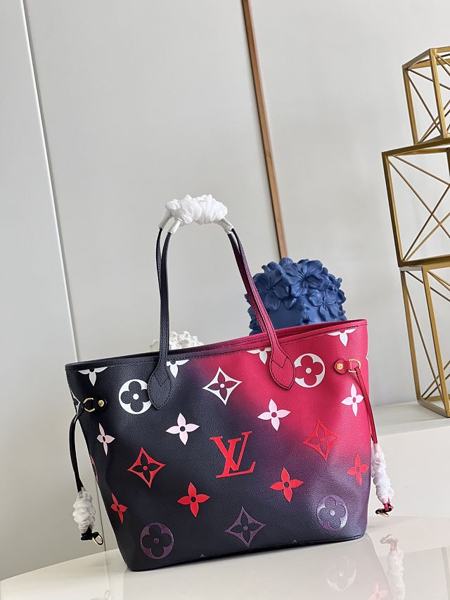 Louis vuitton original monogram canvas neverfull mm M20511 fuchsia