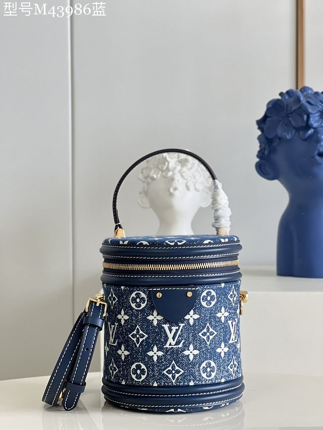 Louis vuitton original denim cannes bag M43986 blue