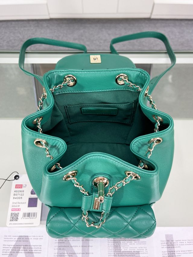 CC original lambskin mini backpack AS2908 green