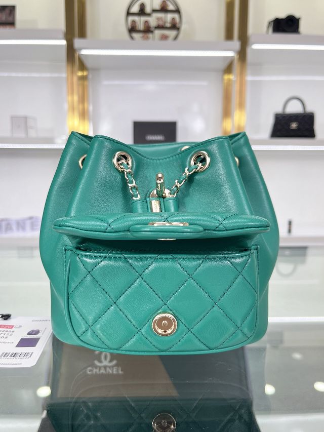 CC original lambskin mini backpack AS2908 green