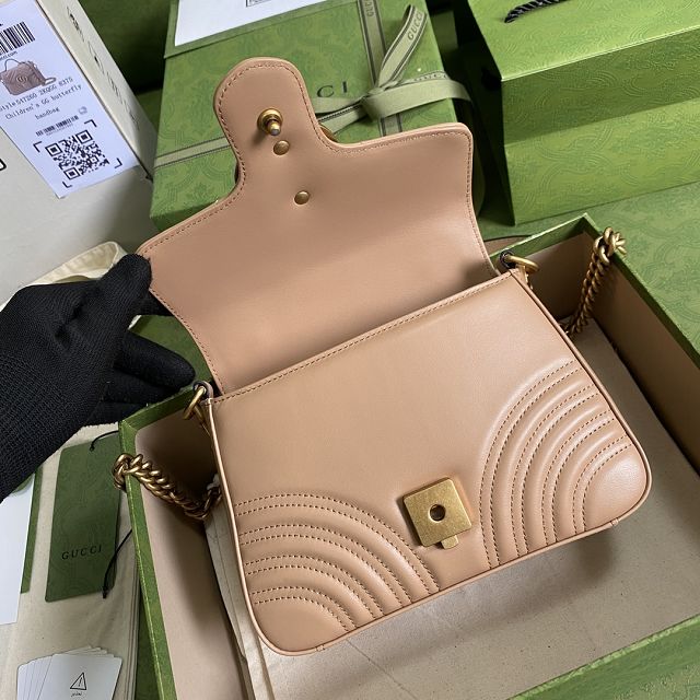 2022 GG marmont original calfskin mini top handle bag 547260 rose beige