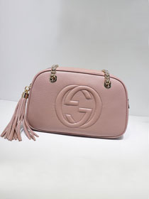 GG original calfskin chain shoulder bag 308983 light pink