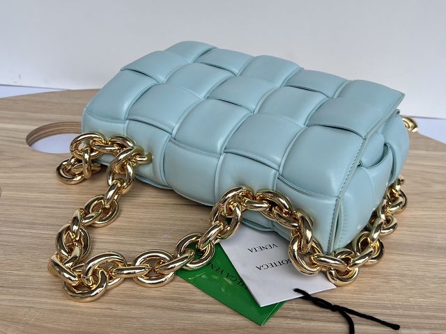 BV original lambskin chain cassette 631421 teal washed