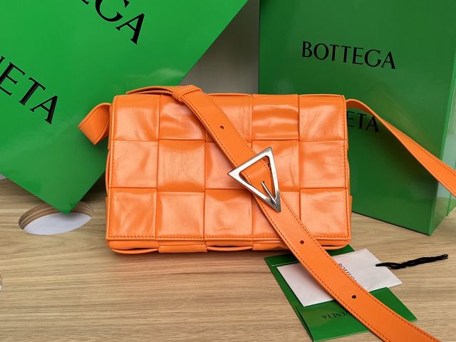 BV original aged calfskin cassette crossbody bag 667298 orange