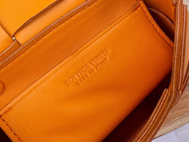 BV original lambskin mini cassette bag 666688 orange