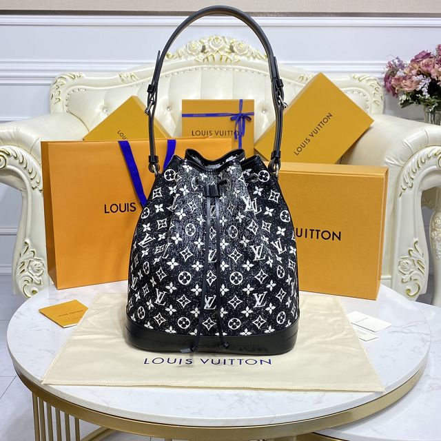 Louis vuitton original denim neonoe bag m59362 black