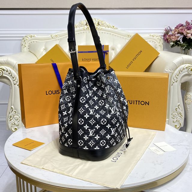 Louis vuitton original denim neonoe bag m59362 black