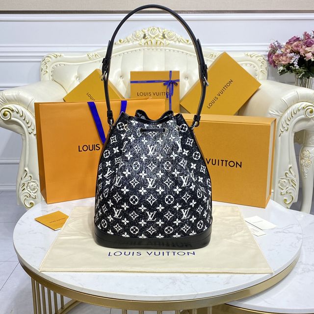 Louis vuitton original denim neonoe bag m59362 black