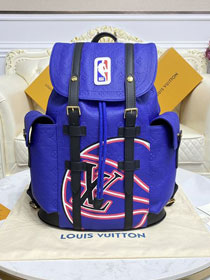 Louis vuitton original calfskin christopher MM backpack M21104 blue