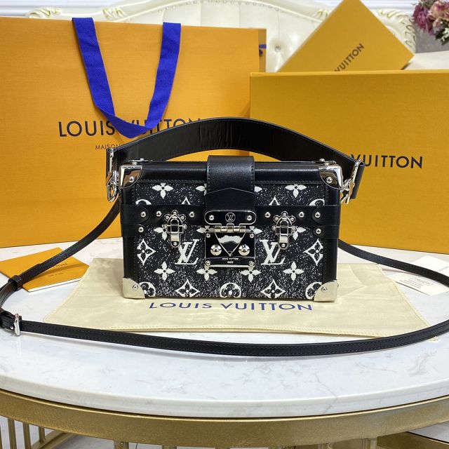 Louis vuitton original denim petite malle M59363 black