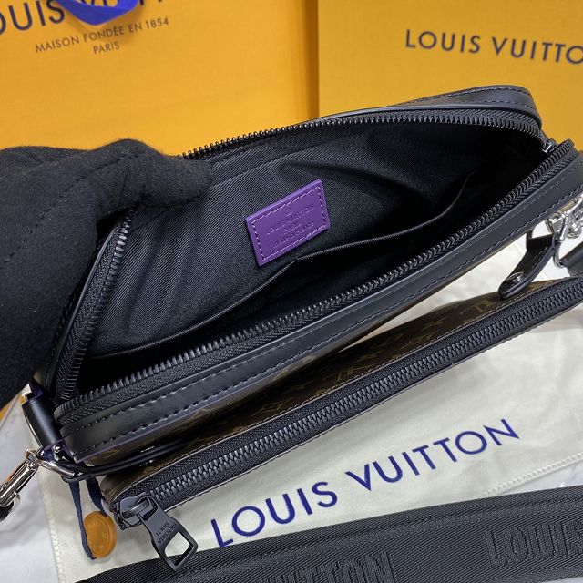 Louis vuitton original monogram canvas trio messenger bag M46266 purple