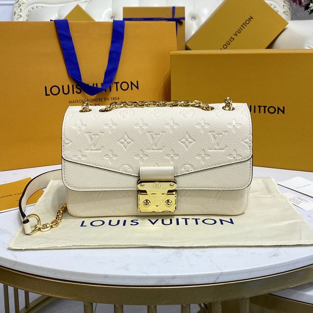 Louis vuitton original calfskin marceau chain bag M46127 white