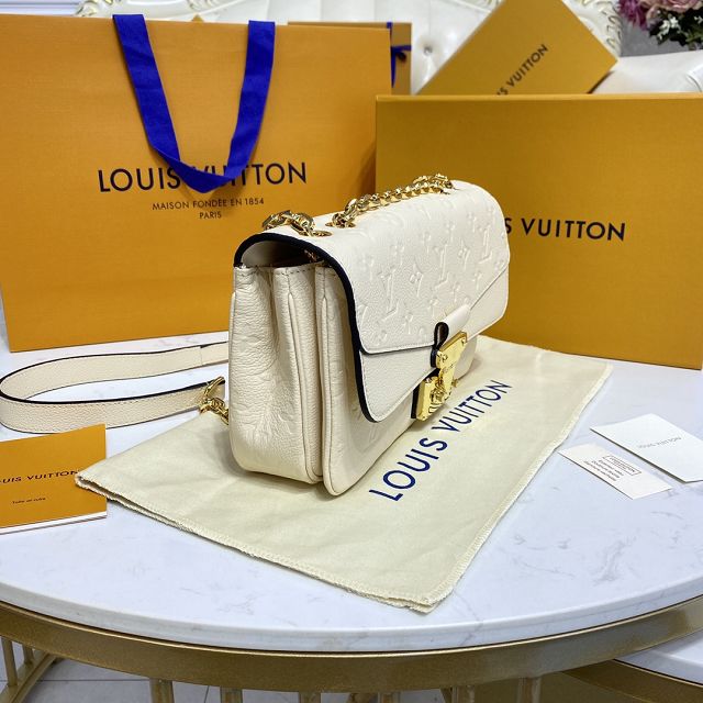 Louis vuitton original calfskin marceau chain bag M46127 white