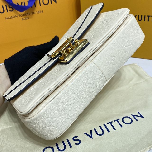 Louis vuitton original calfskin marceau chain bag M46127 white