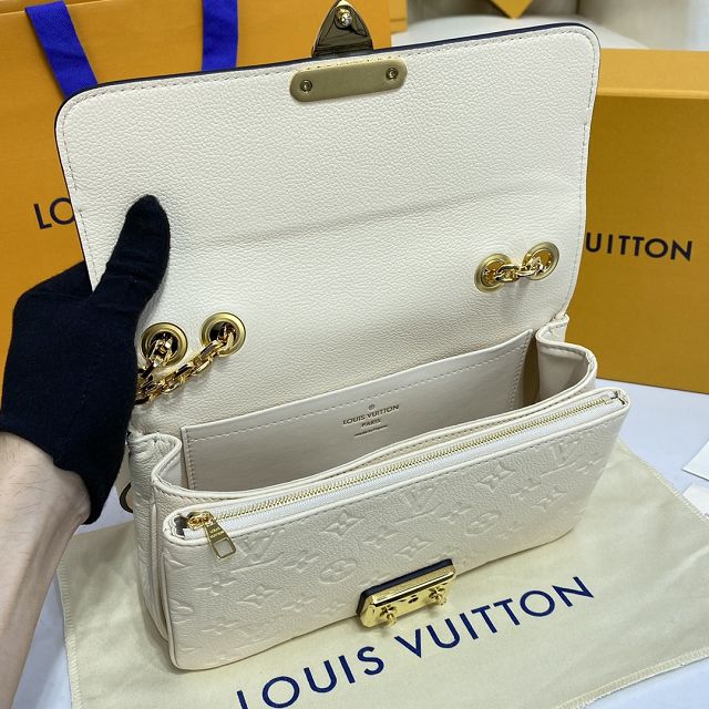 Louis vuitton original calfskin marceau chain bag M46127 white