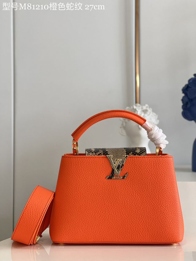 Louis vuitton original calfskin capucines BB handbag M92667 orange