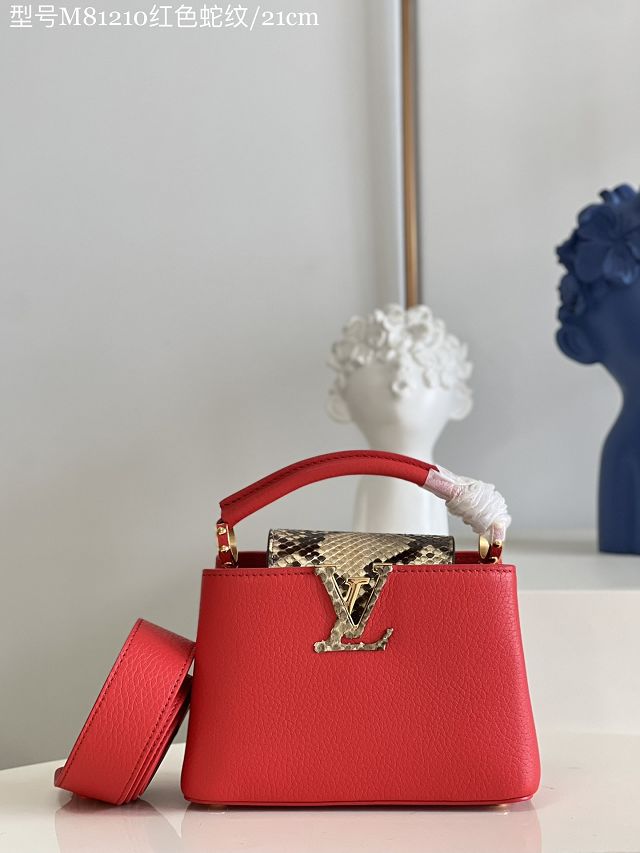 Louis vuitton original calfskin capucines mini handbag M55986 red