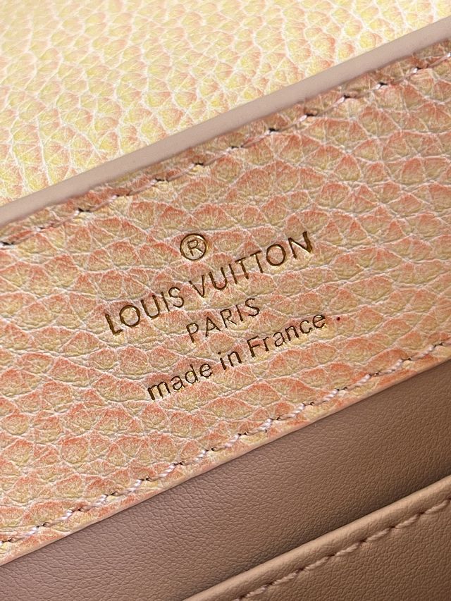 Louis vuitton original calfskin capucines mini handbag M59850 light yellow