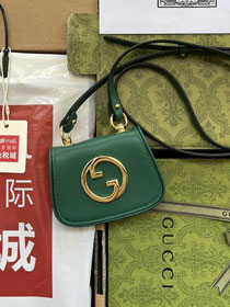 GG original calfskin blondie card case wallet 698635 green