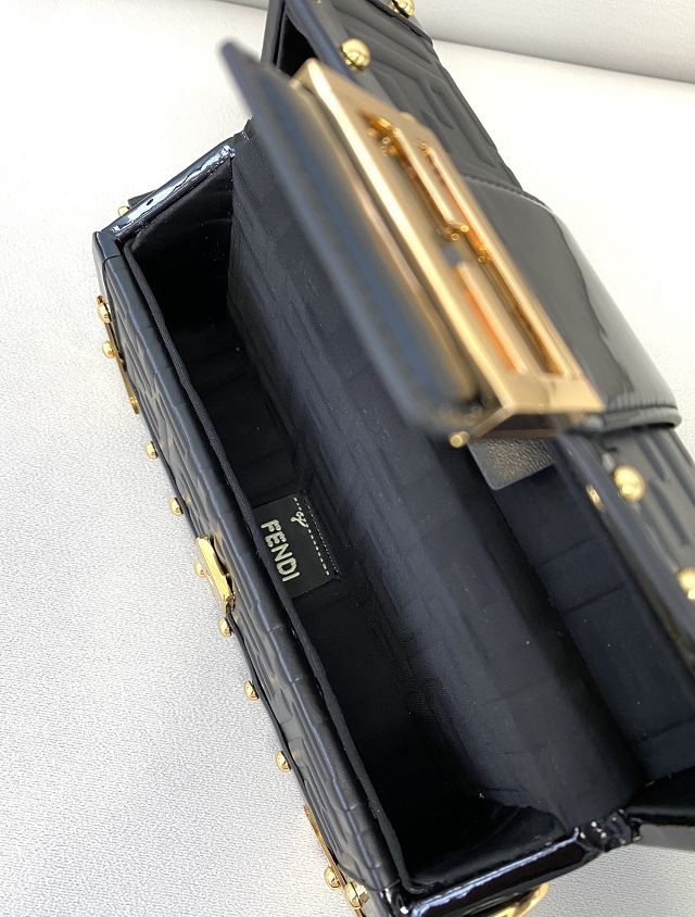 Fendi original calfskin mini baguette trunk 7VA507 black