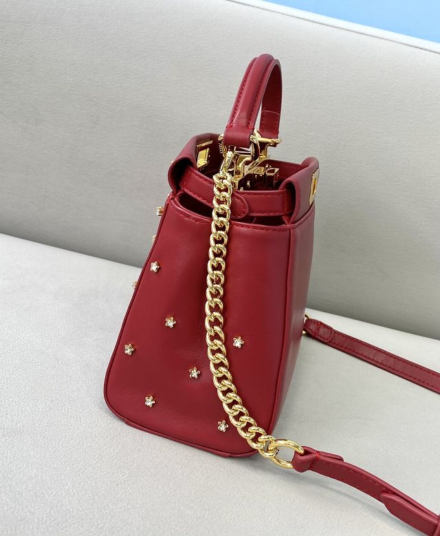 Fendi original calfskin mini peekaboo bag 8BN243-2 red